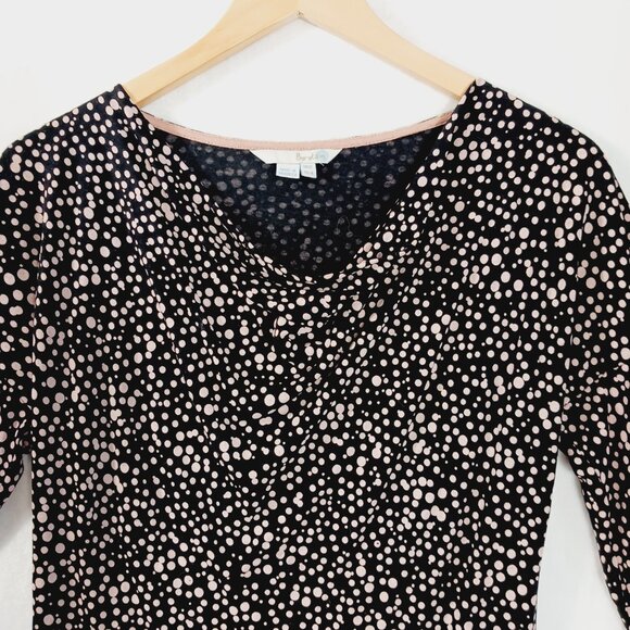 Boden,  Women's Top, Size 8, Black with Soft Pink Dots,  Lyocell and Wool Blend - Picture 6 of 16